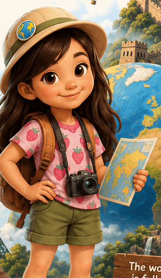 Heidi in explorer outfit